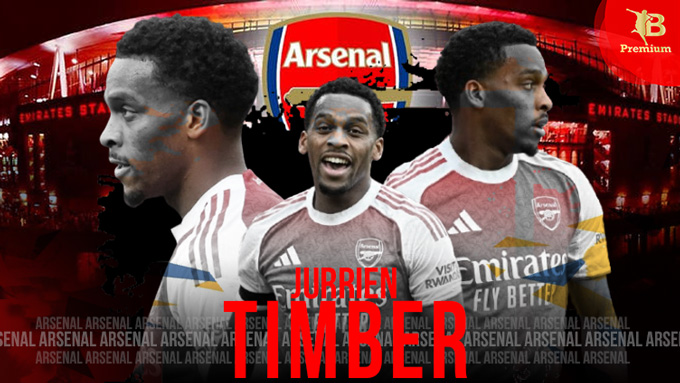 Jurrien Timber được HLV Mikel Areta và đồng đội tại Arsenal gọi là "Người ngoài hành tinh"