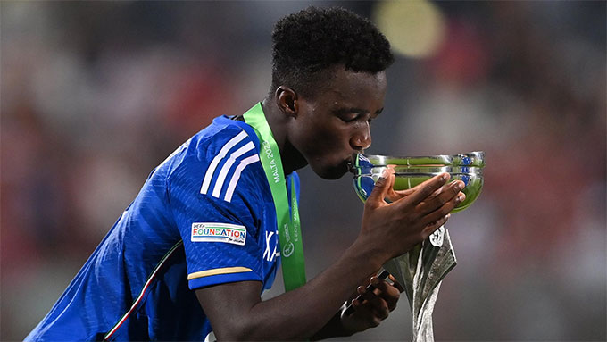 Kayode từng ghi bàn giúp U19 Italia vô địch châu Âu năm 2023