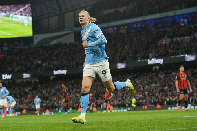 Niềm vui của Erling Haaland sau "cú đúp"