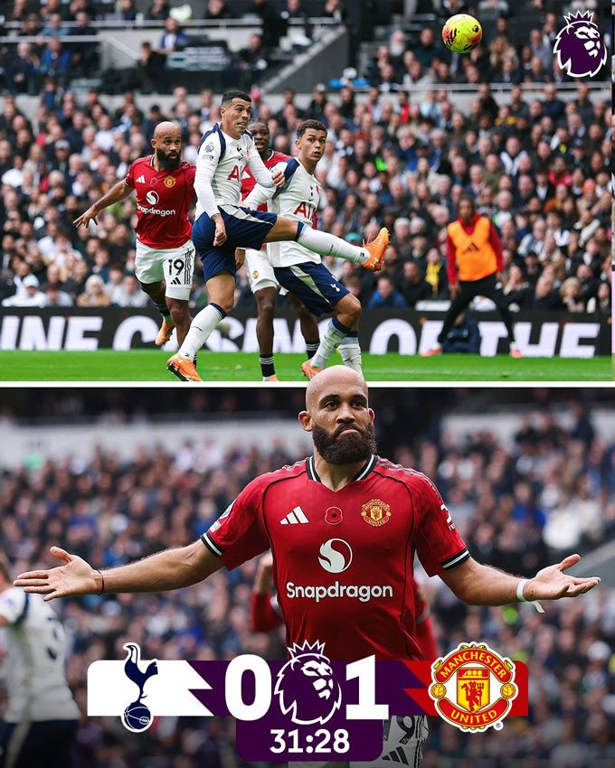 Mbeumo mở tỷ số cho MU trước Tottenham