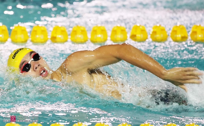 Huy Hoàng đang rất mạnh ở các nội dung tự do nam. Ảnh: Minh Tuấn