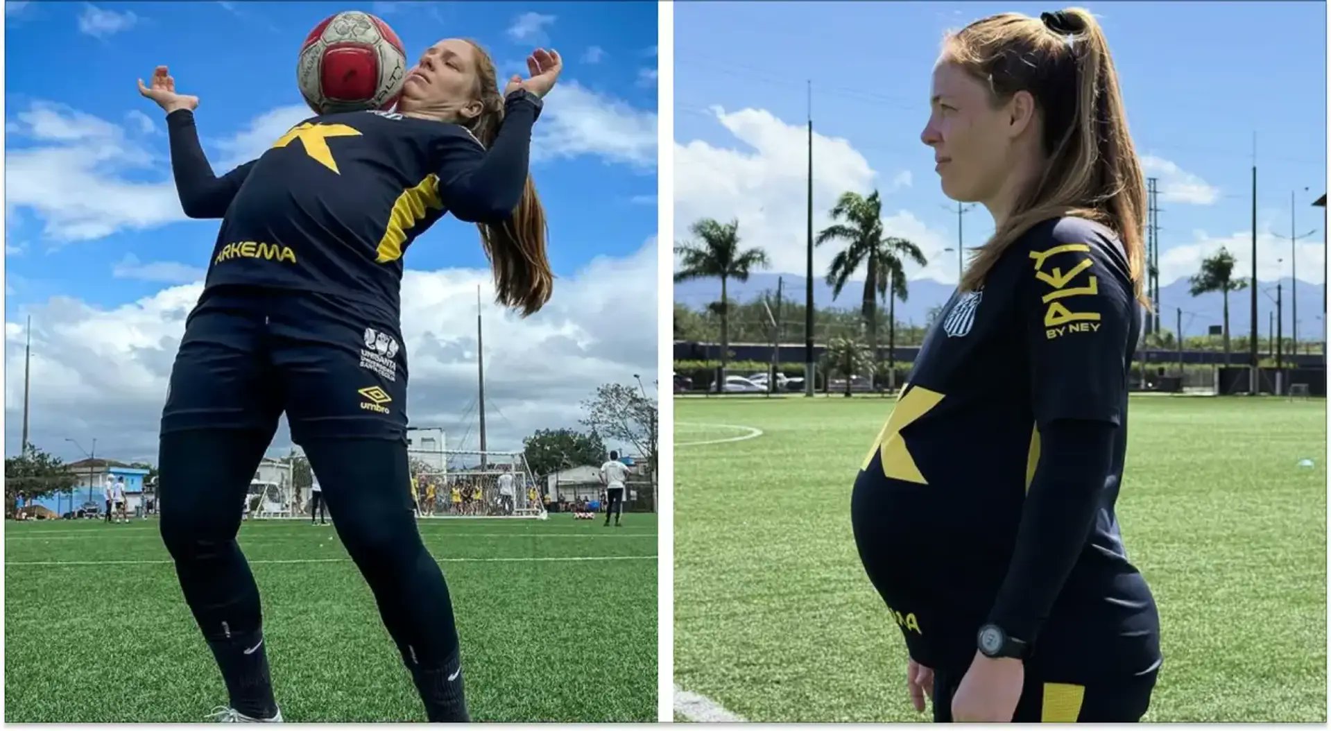 Tiền đạo Ketlen ra sân tập dù mang thai 8 tháng