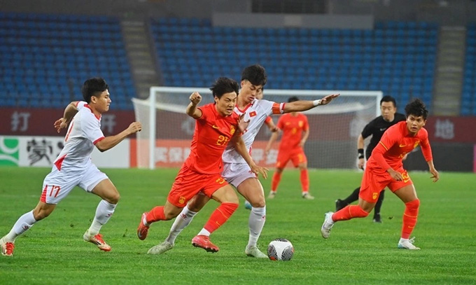 U22 Việt Nam đã có một trận đấu xuất sắc trước chủ nhà U22 Trung Quốc