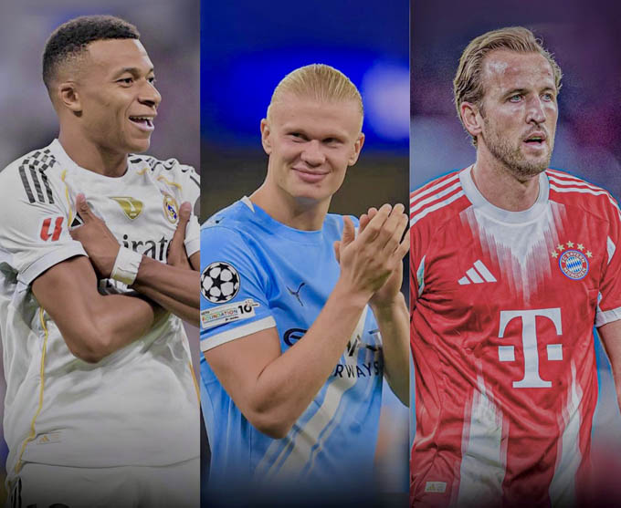 Mbappe, Kane và Haaland đang dẫn đầu top ghi bàn năm 2025