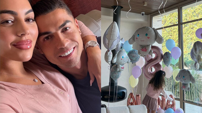 Cristiano Ronaldo và Georgina Rodriguez tổ chức sinh nhật cho con gái