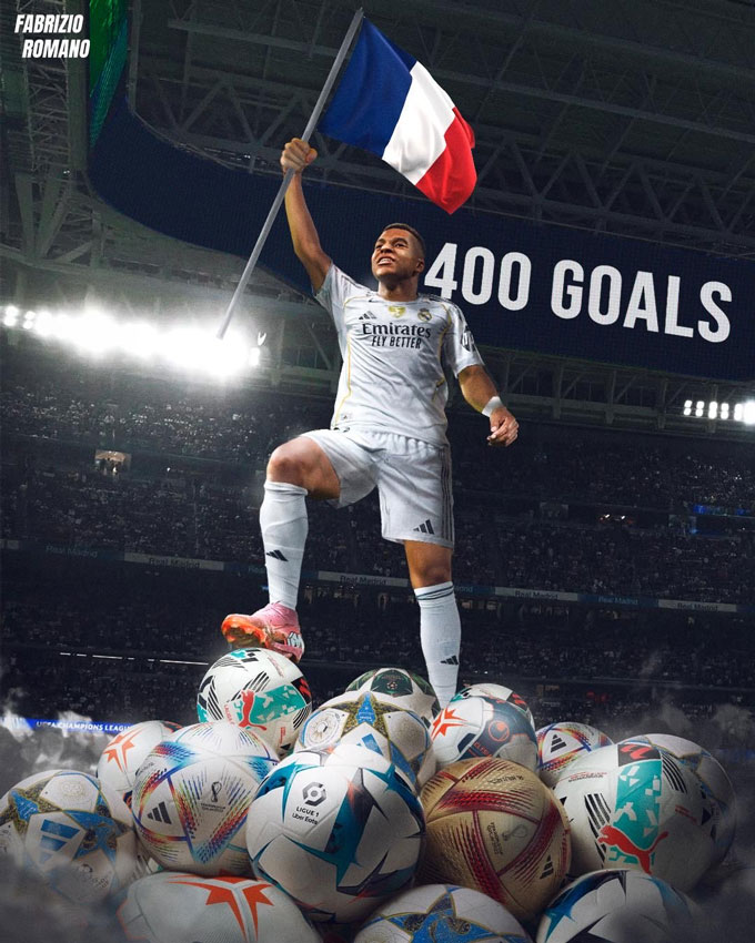 Mbappe cán mốc 400 bàn trong sự nghiệp
