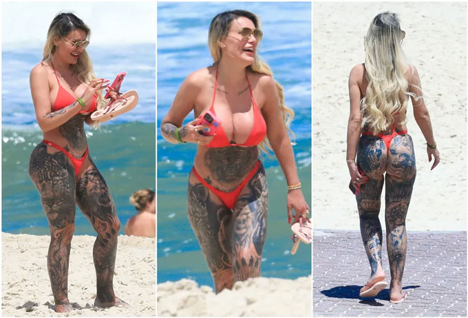 Andressa Urach vừa khoe hình xăm kín người