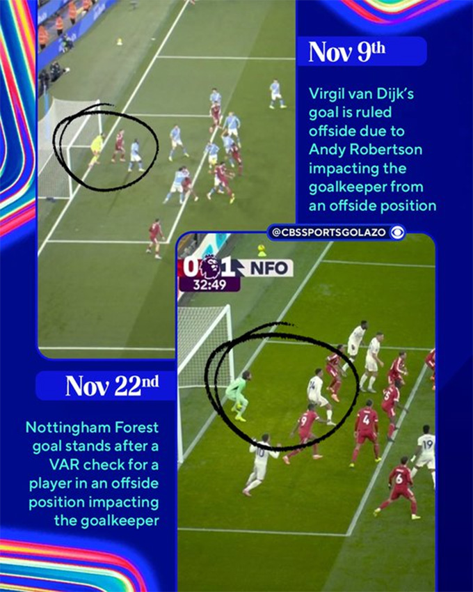 So sánh hai tình huống của Liverpool ở 2 trận với Man City và Nottingham