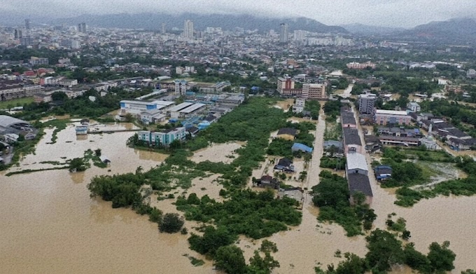 Tỉnh Songkhla của Thái Lan đang chìm trong biển nước