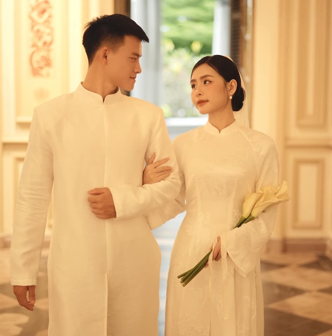 Tuyễn thủ Nguyễn Thanh Nhàn lập gia đình khá sớm - Ảnh FBNV