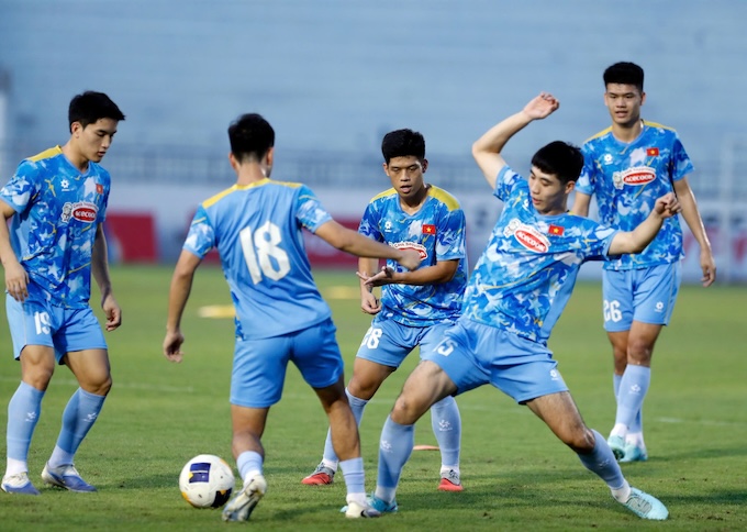 U22 Việt Nam chỉ ngán chủ nhà Thái Lan và đương kim vô địch Indonesia ở môn bóng đá nam. Ảnh: Anh Khoa 