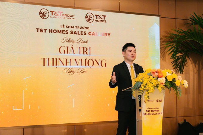 Ông Đỗ Vinh Quang - Phó Chủ tịch HĐQT Tập đoàn T&T Group, Chủ tịch HĐQT T&T Homes nhấn mạnh về quy mô phát triển trong tương lai của T&T Homes tại khu vực phía nam.