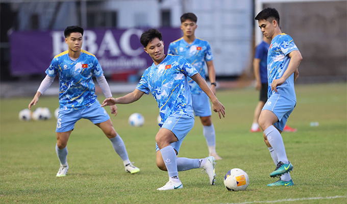 U22 Việt Nam tự tin hướng tới chiến thắng trước U22 Lào - Ảnh: Đức Cường 
