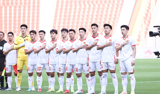 BTC SEA Games mắc sai sót nghiêm trọng khiến U22 Việt Nam phải hát quốc ca "chay" - Ảnh: Đức Cường 