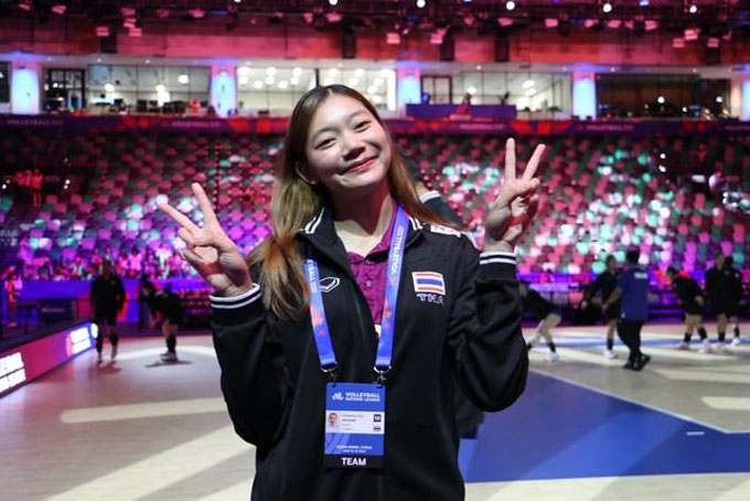 Chatchu-on đeo băng thủ quân ĐT bóng chuyền nữ Thái Lan