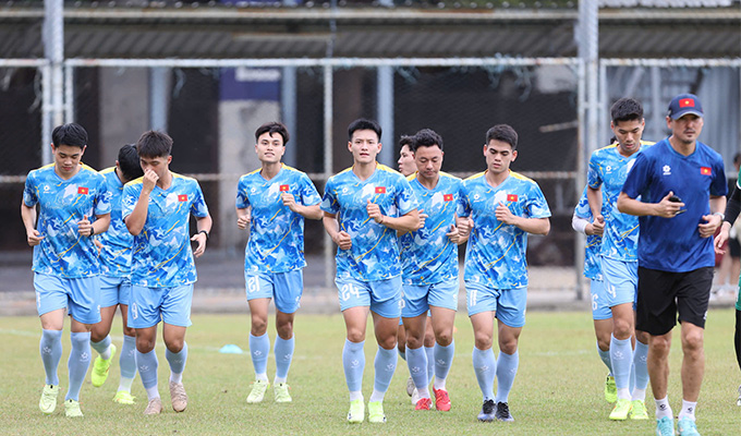 U22 Việt Nam tự tin hướng tới trận gặp U22 Malaysia - Ảnh: Đức Cường 