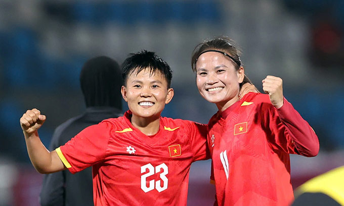 Thái Thị Thảo vui mừng vì lập hat-trick