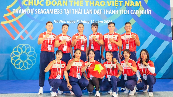Các đội tuyển thể thao Việt Nam tự tin trước giờ lên đường - Ảnh: Bùi Lượng