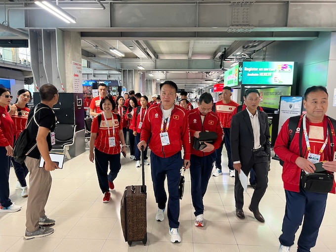 Đoàn thể thao Việt Nam đã có mặt tại Thái Lan - Ảnh: Bùi Lượng