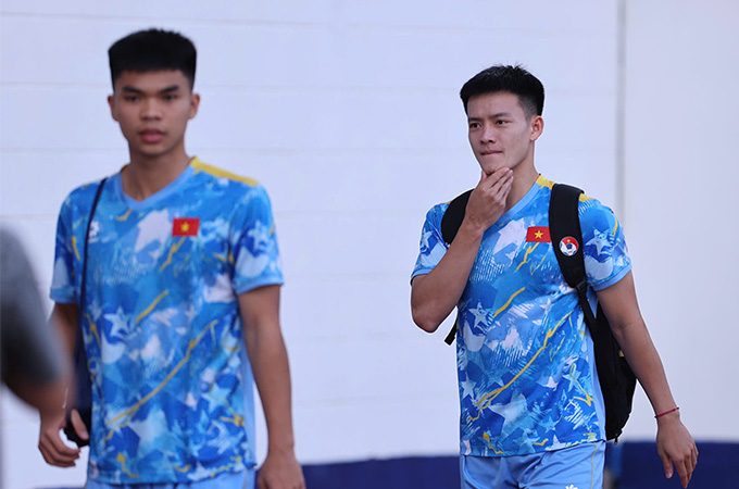 Thanh Nhàn, Lê Phát và Xuân Bắc vẫn đang theo học Đại học dù đang bận thi đấu SEA Games 33 - Ảnh: Đức Cường