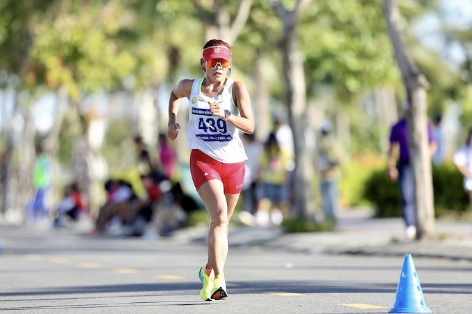 Thanh Phúc trên đường thi đấu. Ảnh: Minh Tuấn