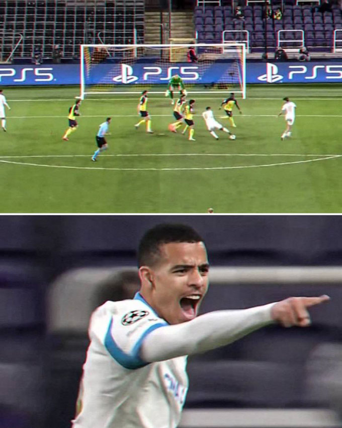 Bàn thắng nâng tỷ số lên 2-1 của Greenwood