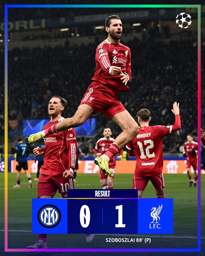 Liverpool có chiến thắng kịch tính trước Inter