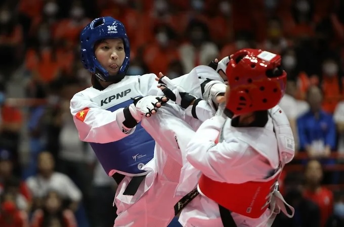 Kim Tuyền môn taekwondo sẽ thi đấu trong ngày hôm nay. Ảnh: Minh Tuấn