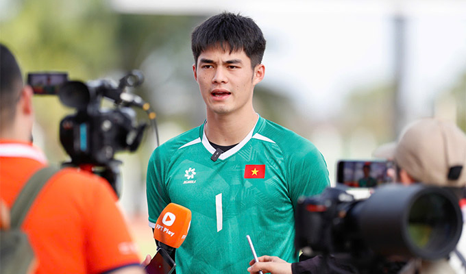 Thủ môn Trung Kiên đánh giá cao sức mạnh của U22 Philippines - Ảnh: Đức Cường