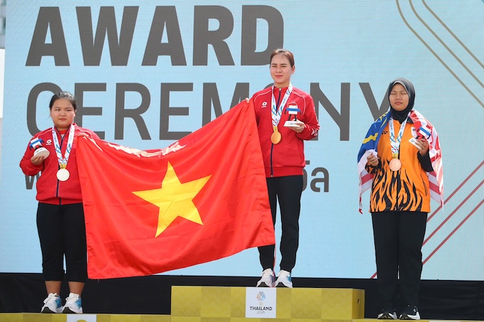 Thu Vinh lần đầu tiên giành HCV SEA Games. Ảnh: Nguyên Khang