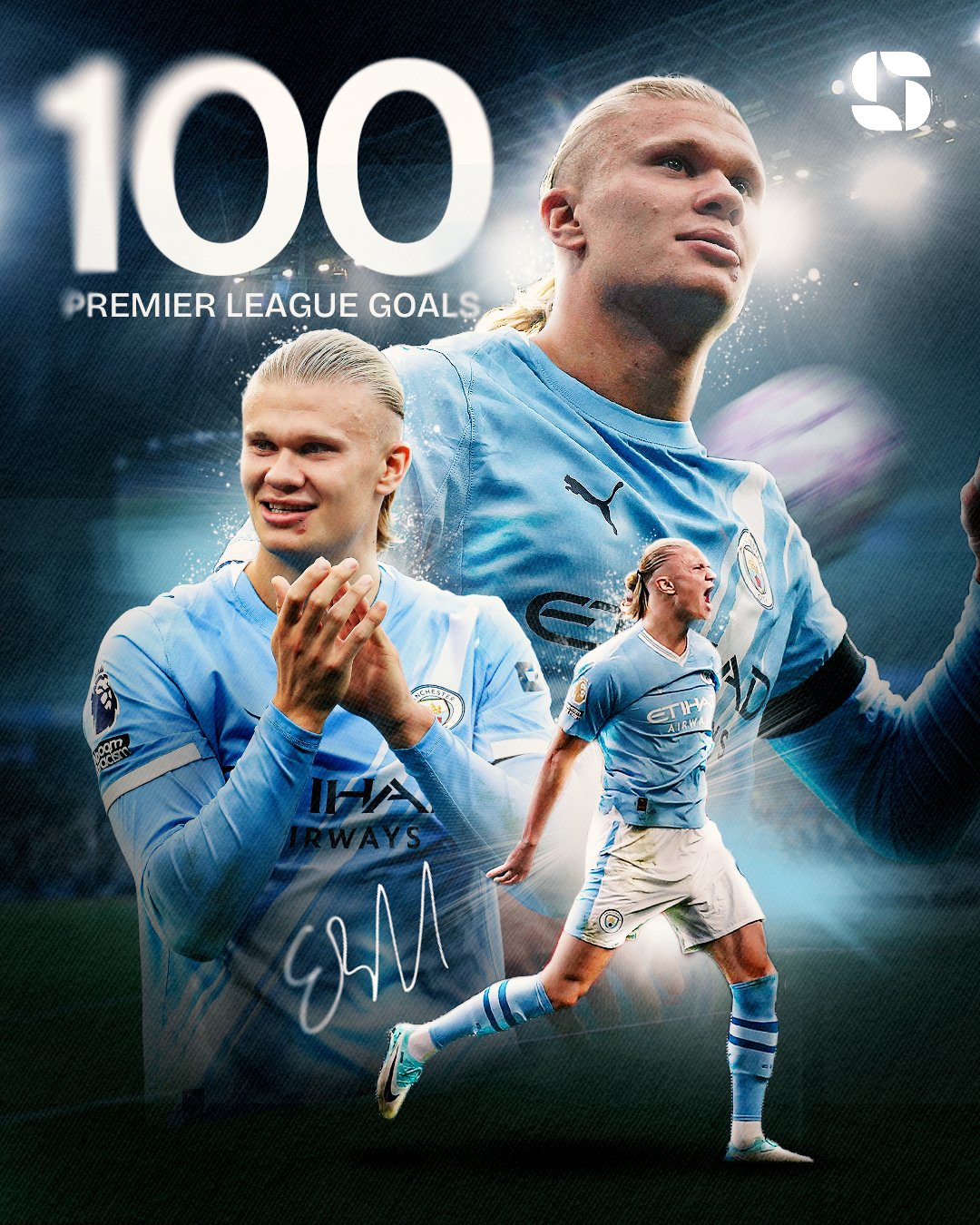 Haaland cũng đã trở thành thành viên của Câu lạc bộ 100 bàn thắng danh giá của Premier League với thời gian ngắn kỷ lục