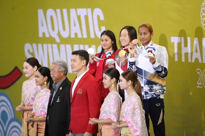 Mỹ Tiên giành HCB nội dung 800m tự do nữ. Ảnh: Bùi Lượng