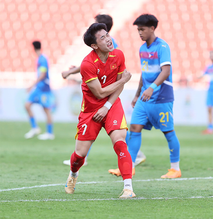 Đình Bắc rất quyết tâm cùng U22 Việt Nam giành HCV SEA Games 33 - Ảnh: Đức Cường