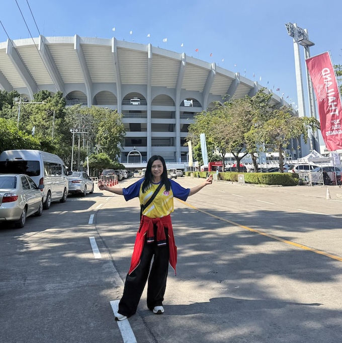 Phương Thanh tại khu liên hợp thể thao Rajamangala. Ảnh: Tuấn Thành