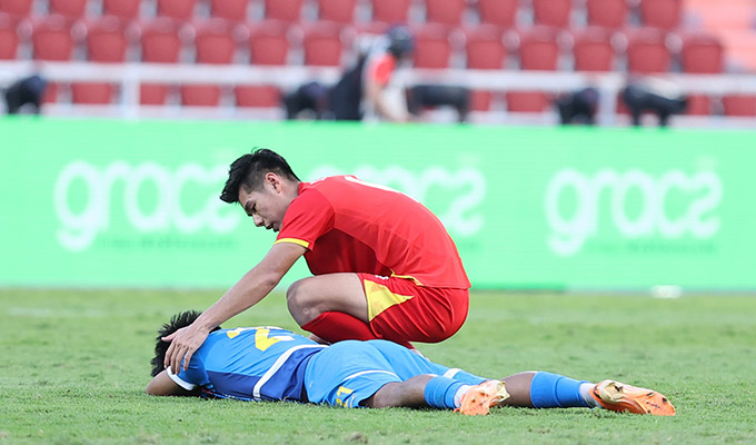 Hiểu Minh cùng đồng đội đang rất tự tin trước trận chung kết SEA Games 33 - Ảnh: Đức Cường 