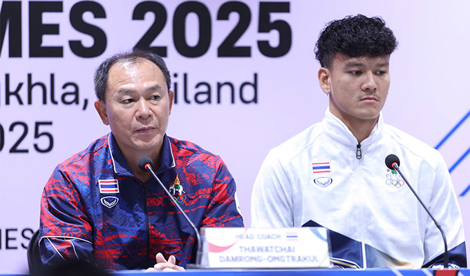 HLV Thawatchai tuyên bố đanh thép về mục tiêu giúp U22 Thái Lan giành HCV SEA Games 33 - Ảnh: Đức Cường