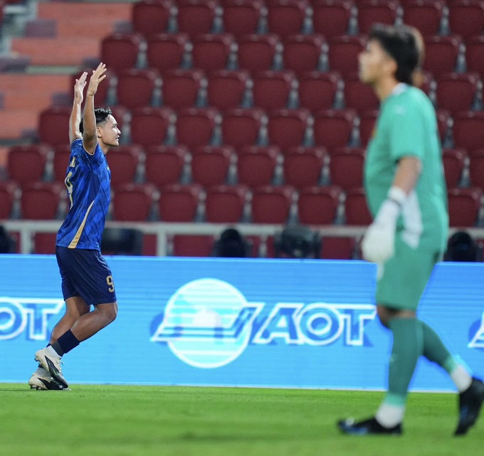 Yotsakorn rất nguy hiểm khi đá phạt. Ảnh: Đức Cường