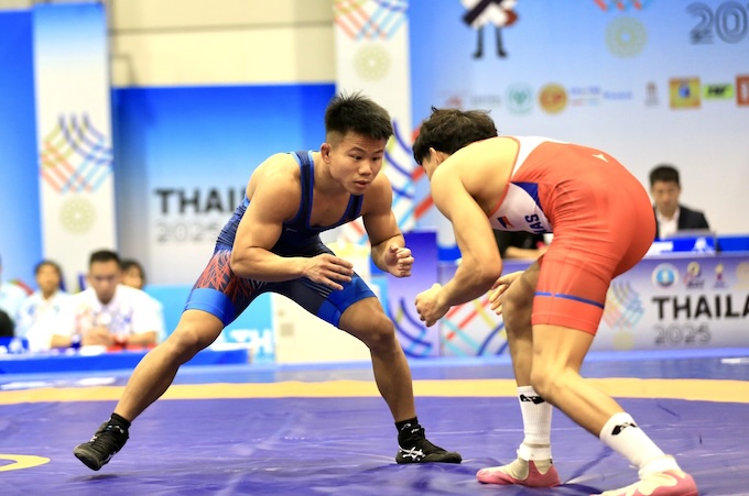 Phạm Như Duy thi đấu ở chung kết hạng 57kg. Ảnh: Khoả Hoà 