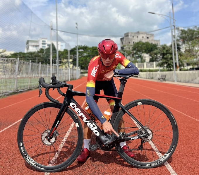 Tiến Sản trong quá trình chuẩn bị cho SEA Games 33. Ảnh FBNV