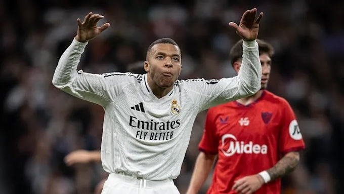 Mùa trước, Real Madrid đã thắng Sevilla 4-2 tại Bernabeu với 1 bàn của Mbappe.