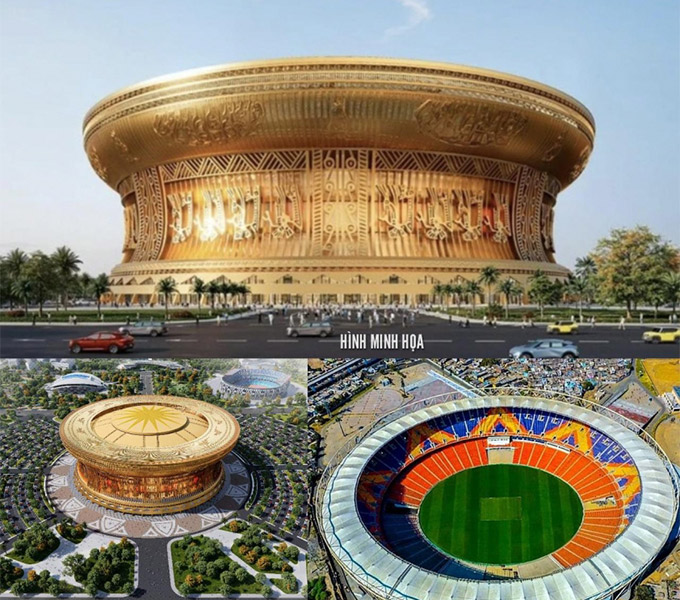 Sau khi hoàn thành, SVĐ Trống Đồng trở thành sân bóng lớn nhất thế giới 