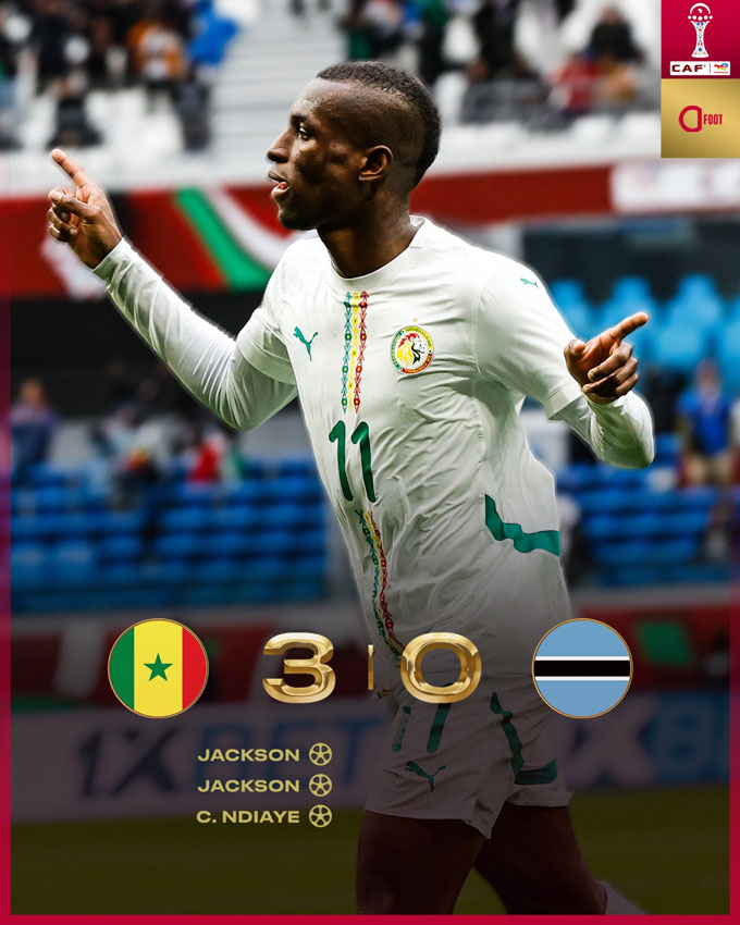 Jackson lập cú đúp trong chiến thắng 3-0 của Senegal trước Botswana