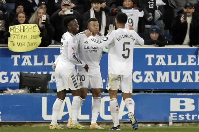 Mbappe có số bàn thắng nhiều gấp đôi Bellingham và Vinicius cộng lại