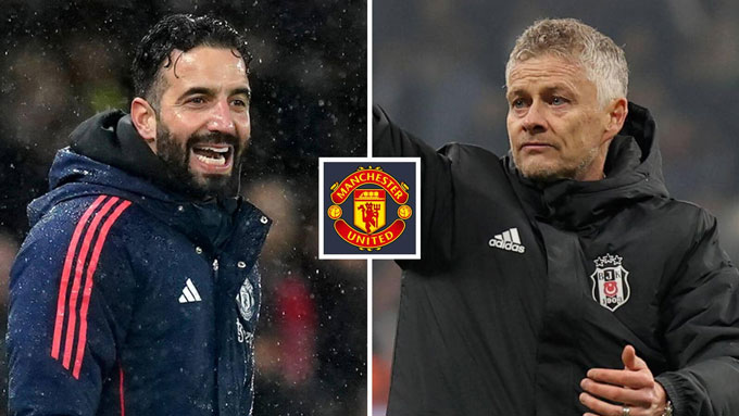 MU có ý định mời lại Solskjaer (phải) nếu sa thải Amorim