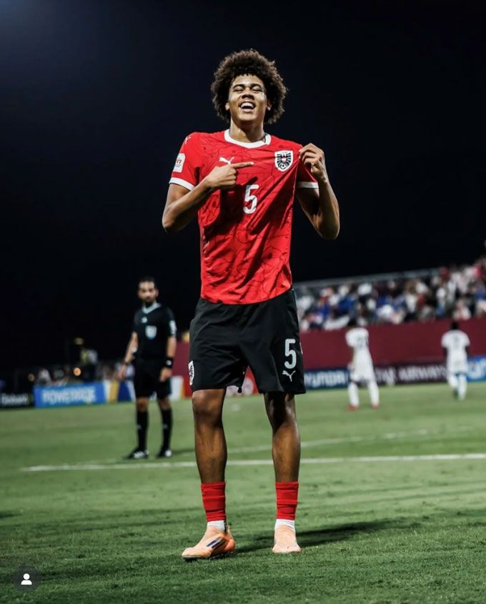 Ndukwe là trụ cột của U17 Áo