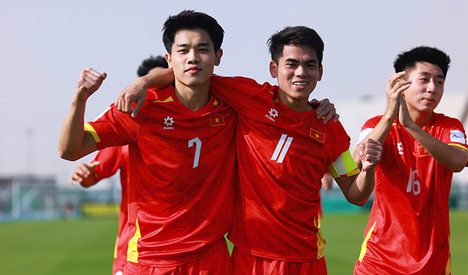 Đình Bắc mang về bàn thắng mở tỷ số cho U23 Việt Nam trước U23 Jordan - Ảnh: Ted Trần TV 