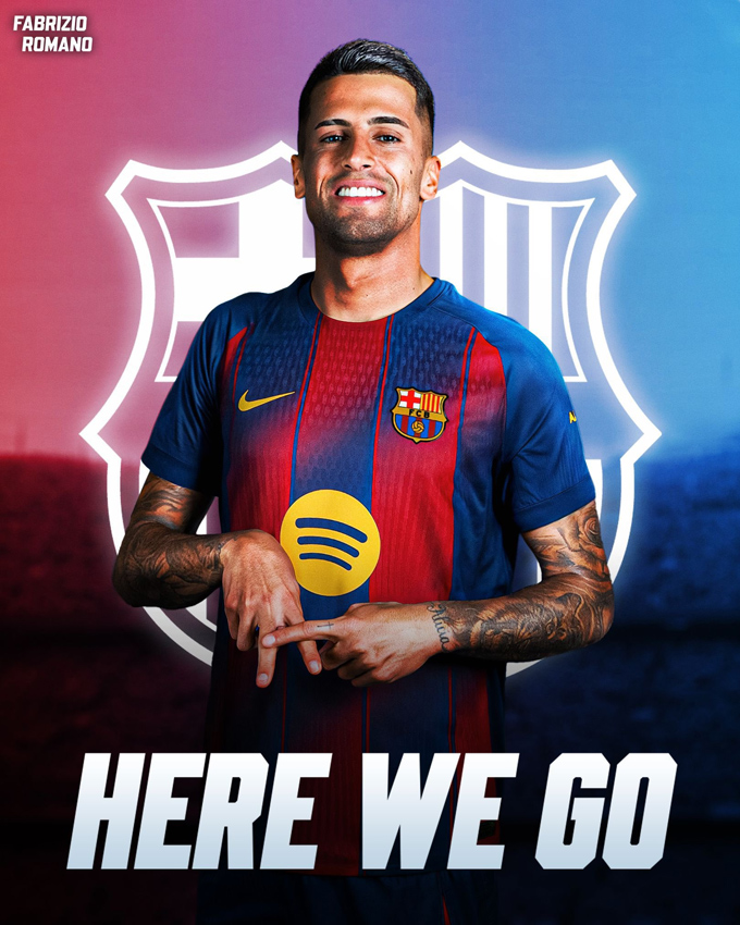 Cancelo gia nhập Barca theo dạng cho mượn tới hết tháng 6/2026