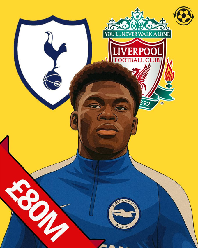 Liverpool và Tottenham cùng tranh giành Baleba