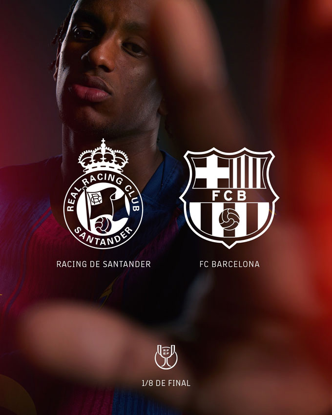 Barca sẽ đối đầu với Racing Santader tại vòng 1/8 Cúp Nhà Vua