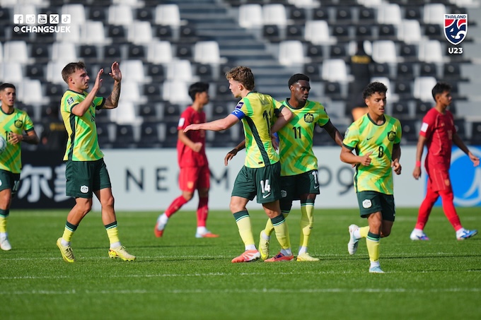 Niềm vui của U23 Australia khi giành trọn 3 điểm